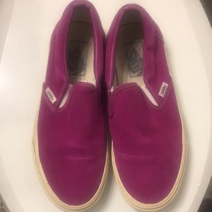 Vans Suede Fuchsia Slip-Ons